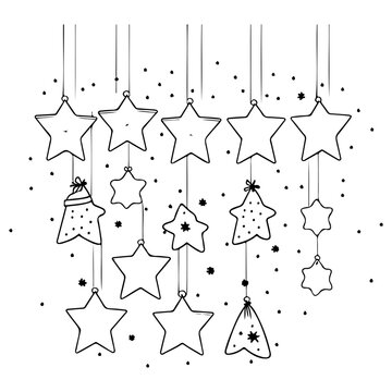 doodle kids christmas ornament star illustration sketch draw