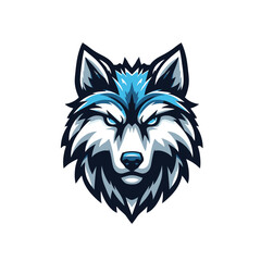 Game style wolf logo template illustration. Wolf head mascot esports symbol © phamhiep