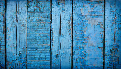 Fototapeta na wymiar decrepit blue Old Wood Background; wooden planks; bleached; cracked paint