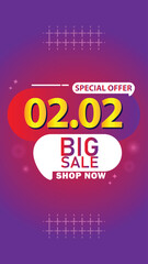 Sale banner template design 2.2 . 02.02 SPECIAL OFFER, BIG SALE, MEGA SALE