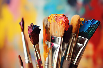 Brush strokes of creativity on canvas