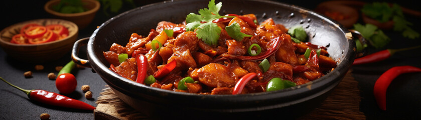 A hot and spicy dish with nobody around to enjoy it
