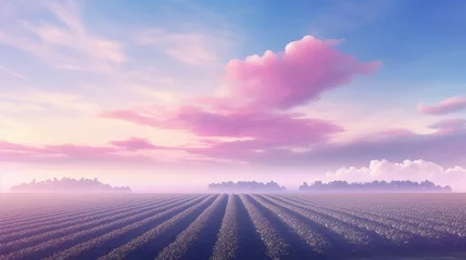 Photo sur Aluminium Rose clair Soft and dreamy pastel landscapes showcasing the beauty and freshness of farm-fresh produce
