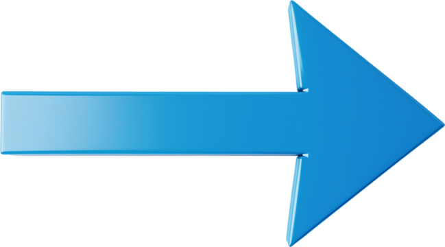 3d arrow graphic on white background.