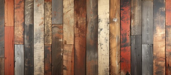 This close-up photo showcases a wall constructed with rustic wood planks, exuding a grunge aesthetic.