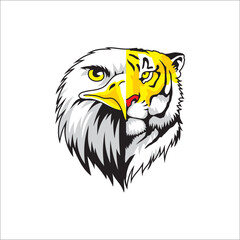 vector combination of tiger and eagle heads. It can be used as sticker, graphic design