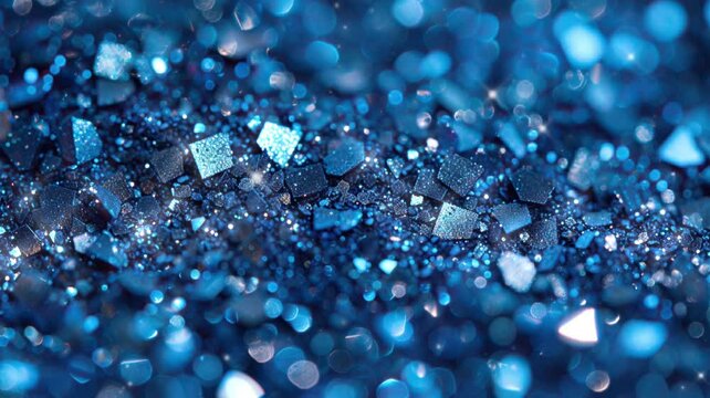 Luxury blue glitter particles scene in ultra high resolution, opulent elegance