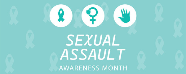 Banner for Sexual Assault Awareness Month - obrazy, fototapety, plakaty