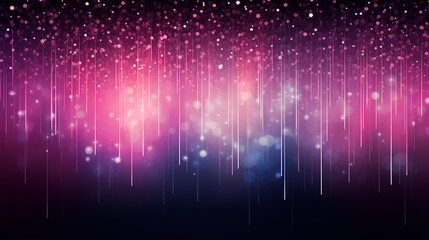 Shiny glitter rain falls on background, sparkling particles celebration background