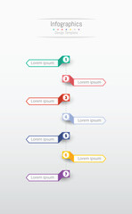 Infographic 7 options design elements for your business data. Vector Illustration.