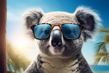 Deurstickers a koala, cute, adorable, koala wearing clothes © Salawati
