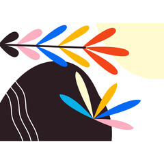 trendy fun shape with floral