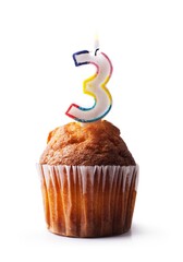 Birthday cupcake with candle