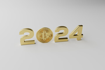 2024 with a Bitcoin in place of the zero
