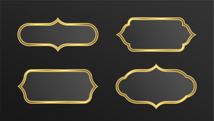 Islamic Frame Set (Horizontal) - Luxury Gold - Editable Vector : Suitable for Islamic Theme and Other Graphic Related Assets.