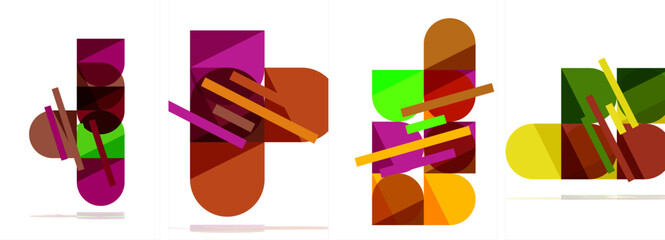 Geometric composition abstract background poster set for wallpaper, business card, cover, poster, banner, brochure, header, website