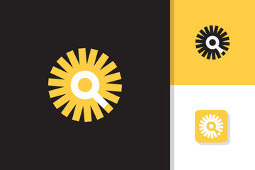 light search logo design vector template