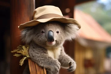 Wandaufkleber a koala, cute, adorable, koala with glasses © Salawati