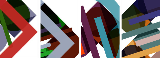 Square and round shape geometric poster set for wallpaper, business card, cover, poster, banner, brochure, header, website