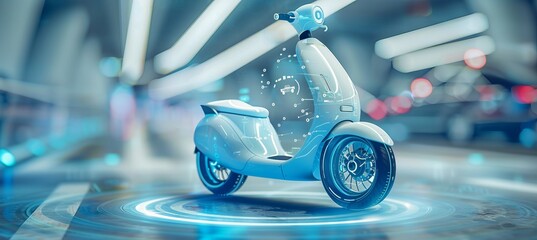 Smart electric scooter. Generative AI technology.
