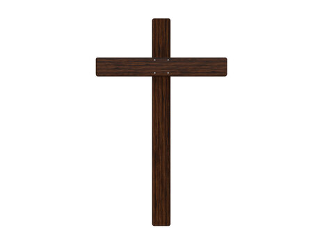 Cruz de madeira 3d render