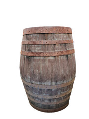 old wooden barrel isolated on white
