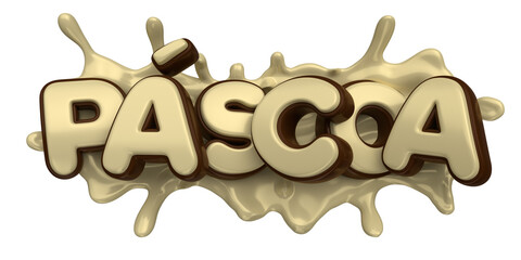 Easter Label render 3d chocolate