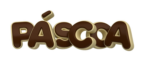 Easter Label render 3d chocolate