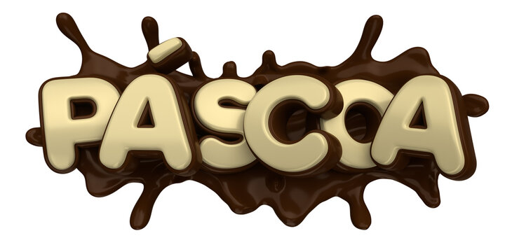 Easter Label render 3d chocolate