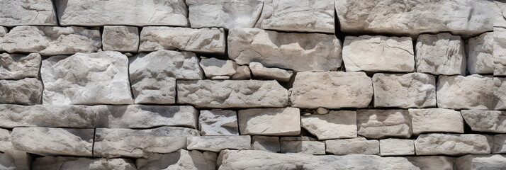 Light gray rock texture background. Rough slate mountain surface. Grey stone background with space for design. Rocky white bricks