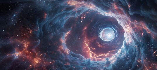 Worm hole portal. Science galaxy universe. Generative AI technology.