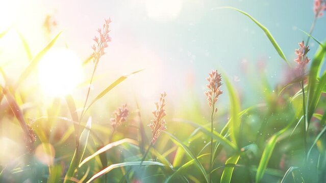 a fresh spring blue sunny sky background with blurred background. seamless looping overlay 4k virtual video animation background