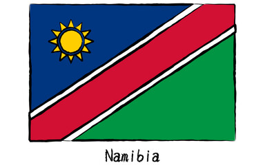 Analog hand-drawn world flag, Namibia