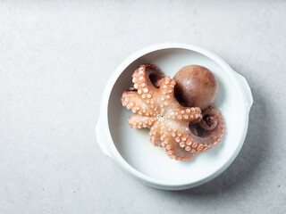 Boiled octopus on a plate