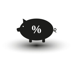 Savings interest rate, piggy bank, finance growth, secure investment. Vector illustration. EPS 10.