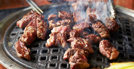 grilled meat on the grill