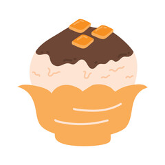 Bingsu korea dessert style illustration