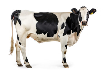 white and black cow on transparency background PNG
