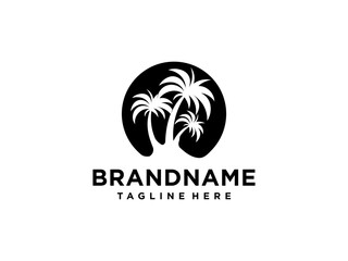 Obraz premium palm tree logo vector icon illustration