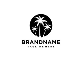 palm tree logo vector icon illustration