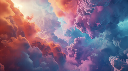 Fototapeta na wymiar Colorful clouds for poster background