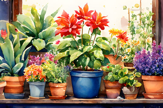 flower pot Painting