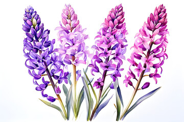 Obraz premium lavender flower art on white background