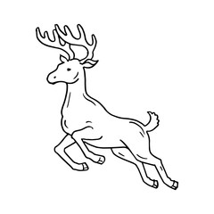 Deer doodle art hand drawing illustration vector
