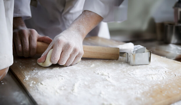 kneading bread dough by hand