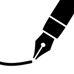 万年筆でサインをしているイラスト