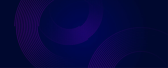 Fototapeta premium Dark blue abstract background with glowing geometric lines. Modern shiny blue lines pattern. Futuristic technology concept. abstract wave dark background. poster, banner. vector illustration