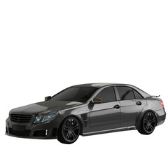 Fototapeta premium black car isolated on white