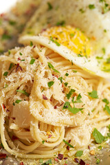 Cream cheese pasta on a plate