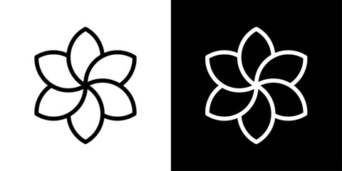 Araliya Flower Line Icon on White Background for web. - obrazy, fototapety, plakaty